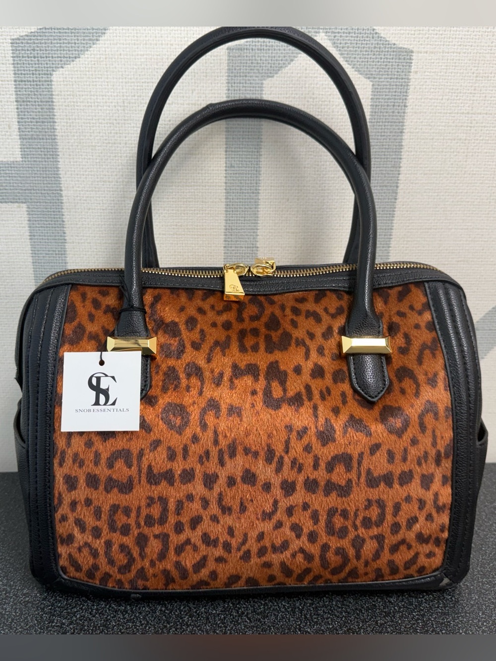 Snob Essentials Leopard Haircalf Satchel Bag 🖤💫 🐆✨